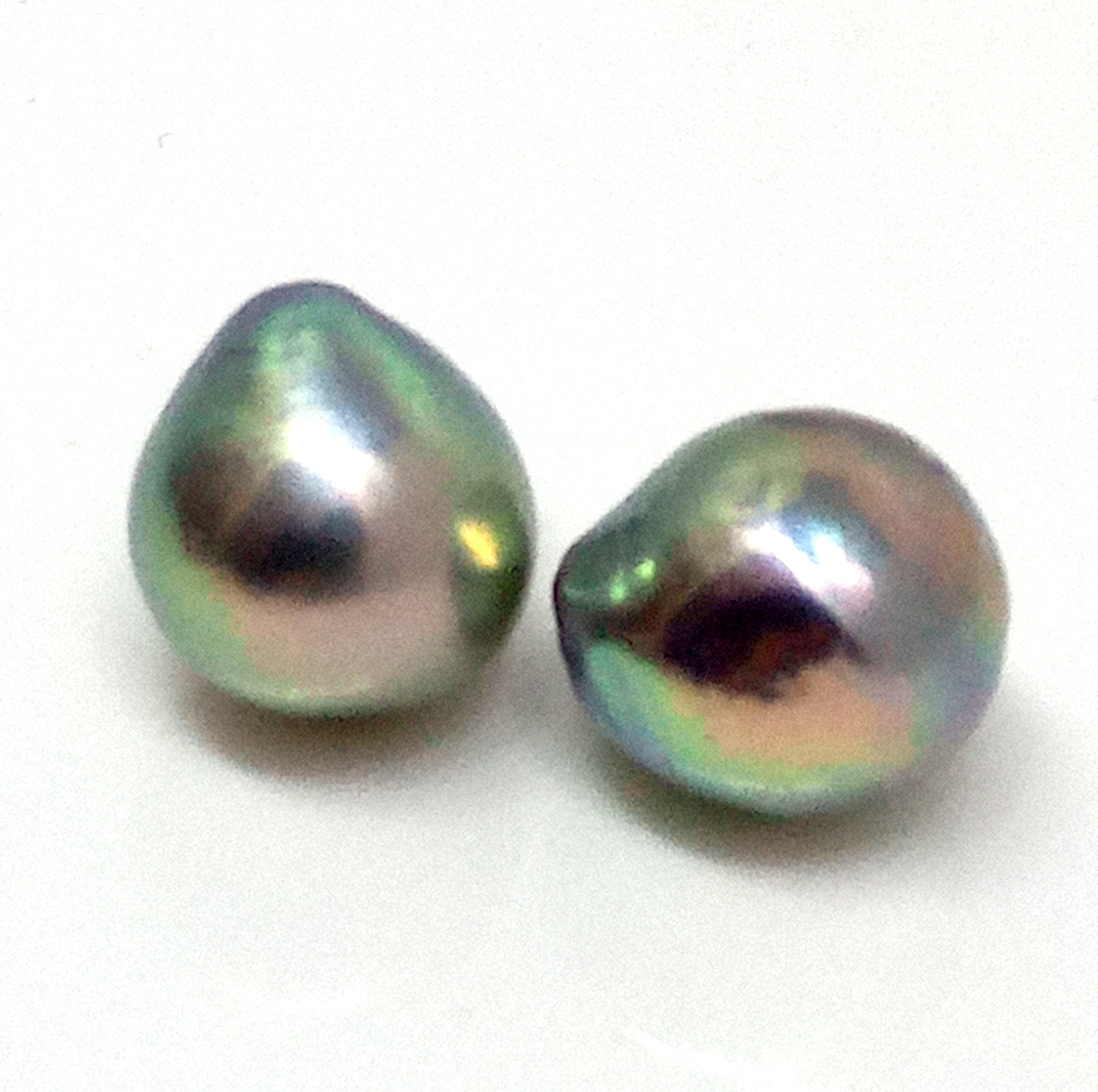 Green/Pink 10mm Drop Pearl Pairs